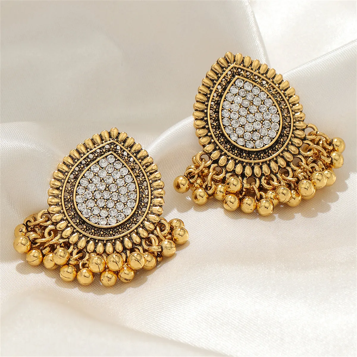 Cubic Zirconia & 18K Gold-Plated Hola Bead Tassel Drop Earrings