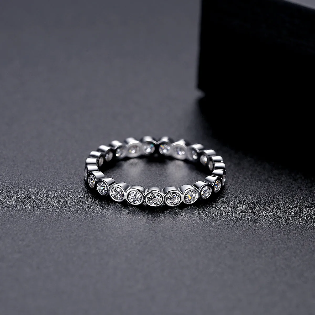 Cubic Zirconia & Silver-Plated Band