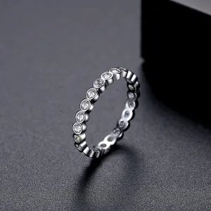Cubic Zirconia & Silver-Plated Band