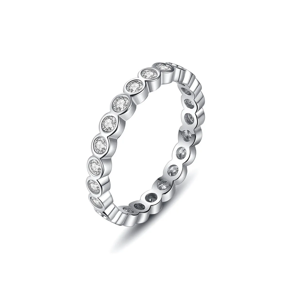 Cubic Zirconia & Silver-Plated Band