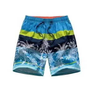 Drawstring Tropical Print Board Shorts - Xl