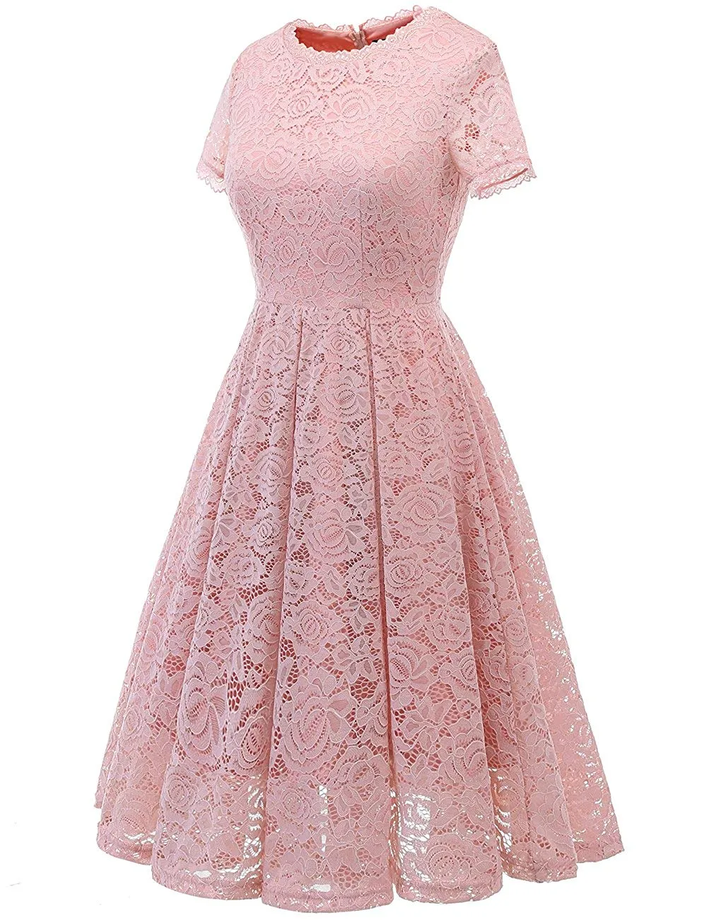 DRESSTELLS Women's Bridesmaid Vintage Tea Dress Floral Lace Cocktail Formal Swing Dress