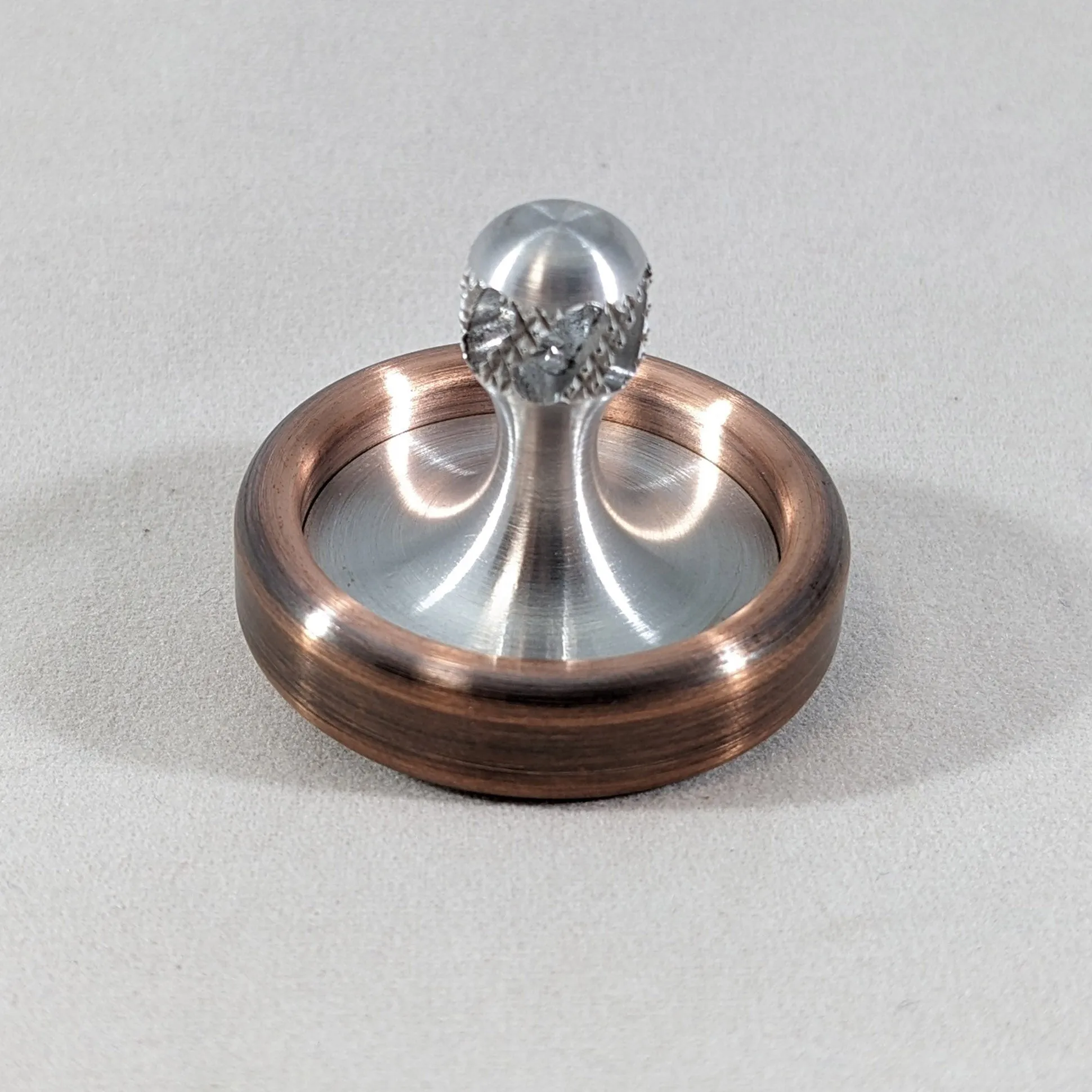Dynamo - Antique Copper and Aluminum  Spinning Top w/ Super Grip Stem (Ceramic)