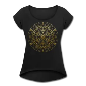 Geometric Mandala Roll Cuff Tee