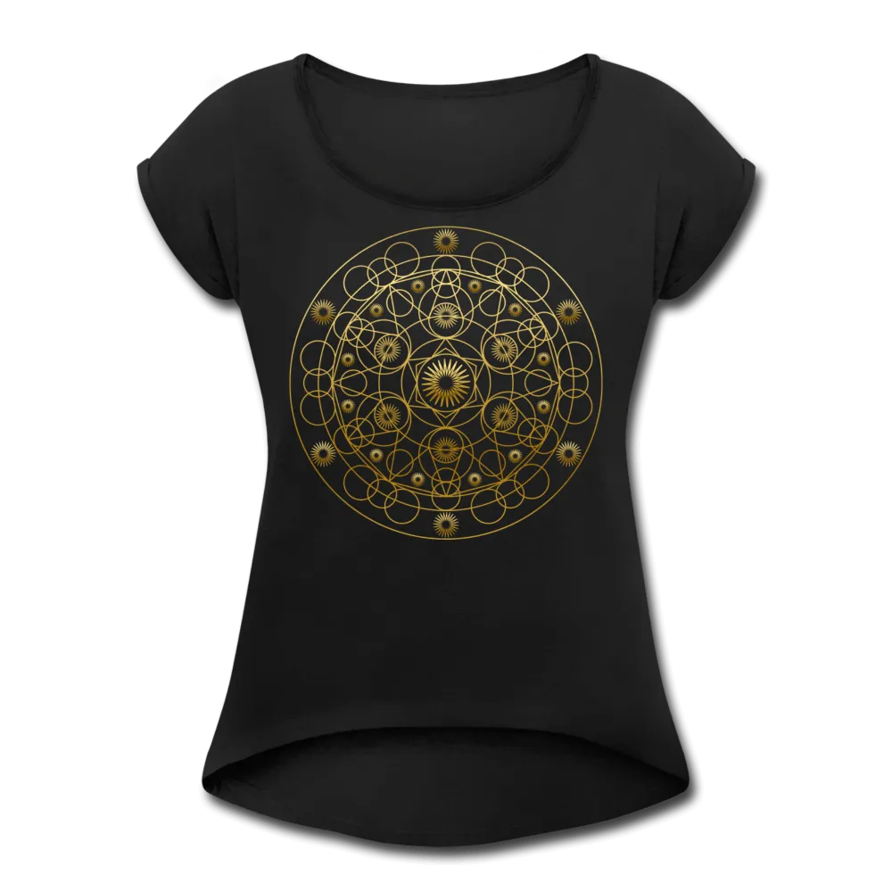 Geometric Mandala Roll Cuff Tee