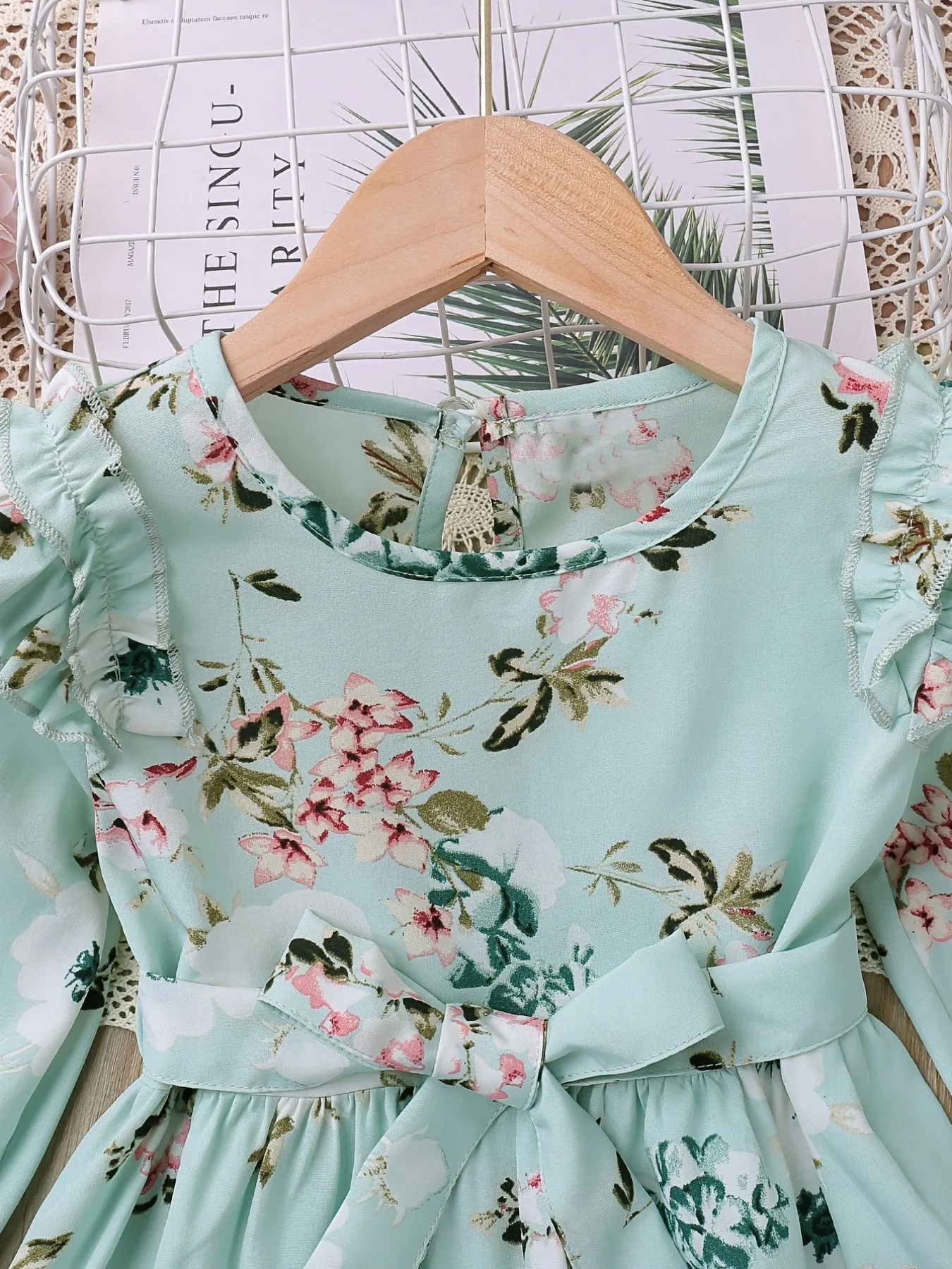 Girls Ruffle Floral Print Belted Dress - A Stylish and Comfy Outfit