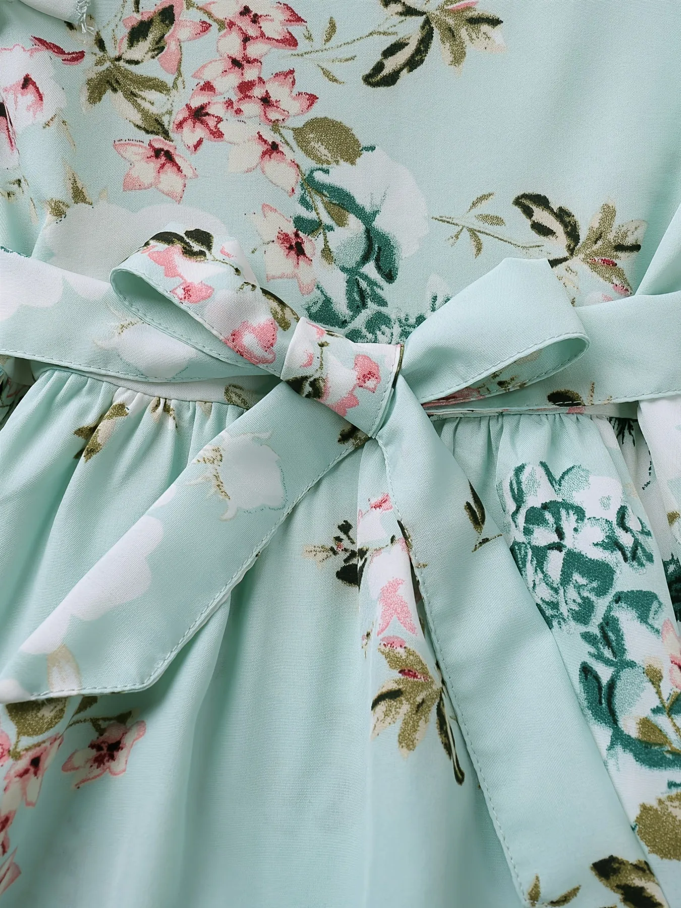 Girls Ruffle Floral Print Belted Dress - A Stylish and Comfy Outfit