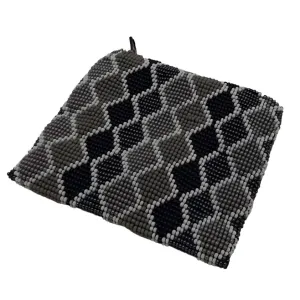 Glass Bead Square Coin Purse - GRAY WAVES