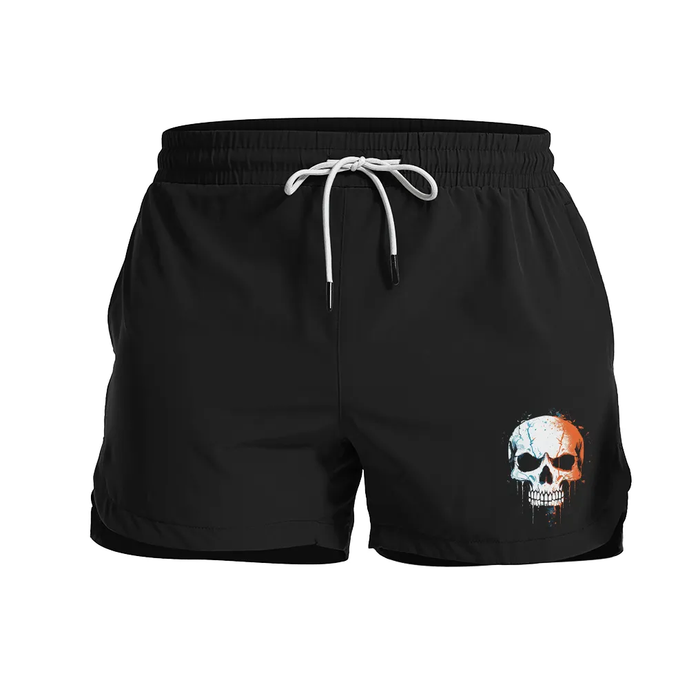 Graffiti Skull Graphic Shorts
