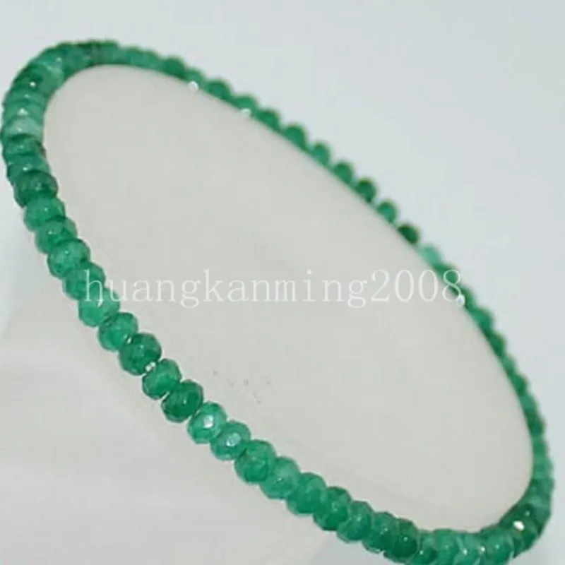 Green Jade Beaded Bracelet Gemstone Women's Bridal Jewelry
