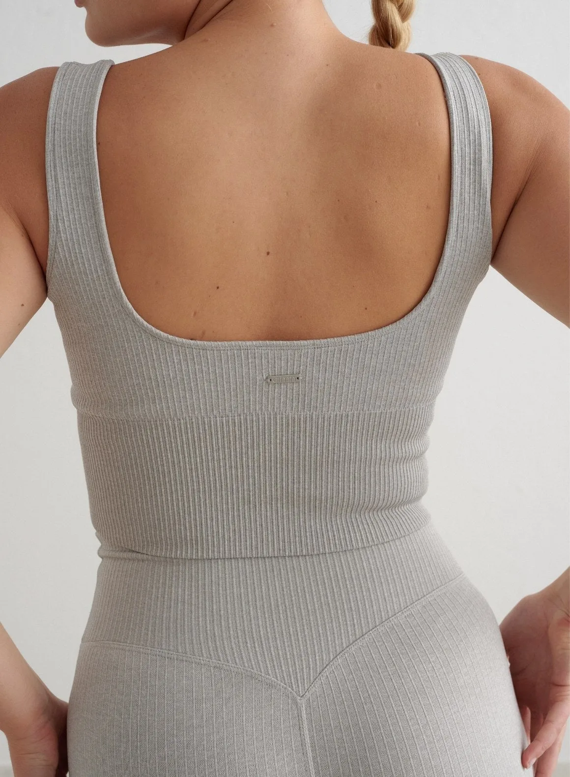 Grey Melange Ribbed Seamless Shaping Bralette