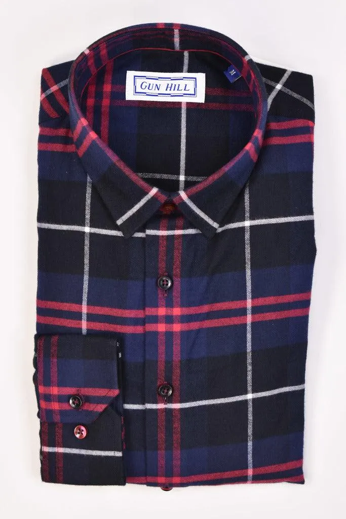 Gun Hill Mens McKellen Shirt - Navy check