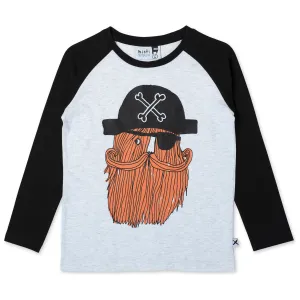 Hairy Pirate Tee - White Marle/Black