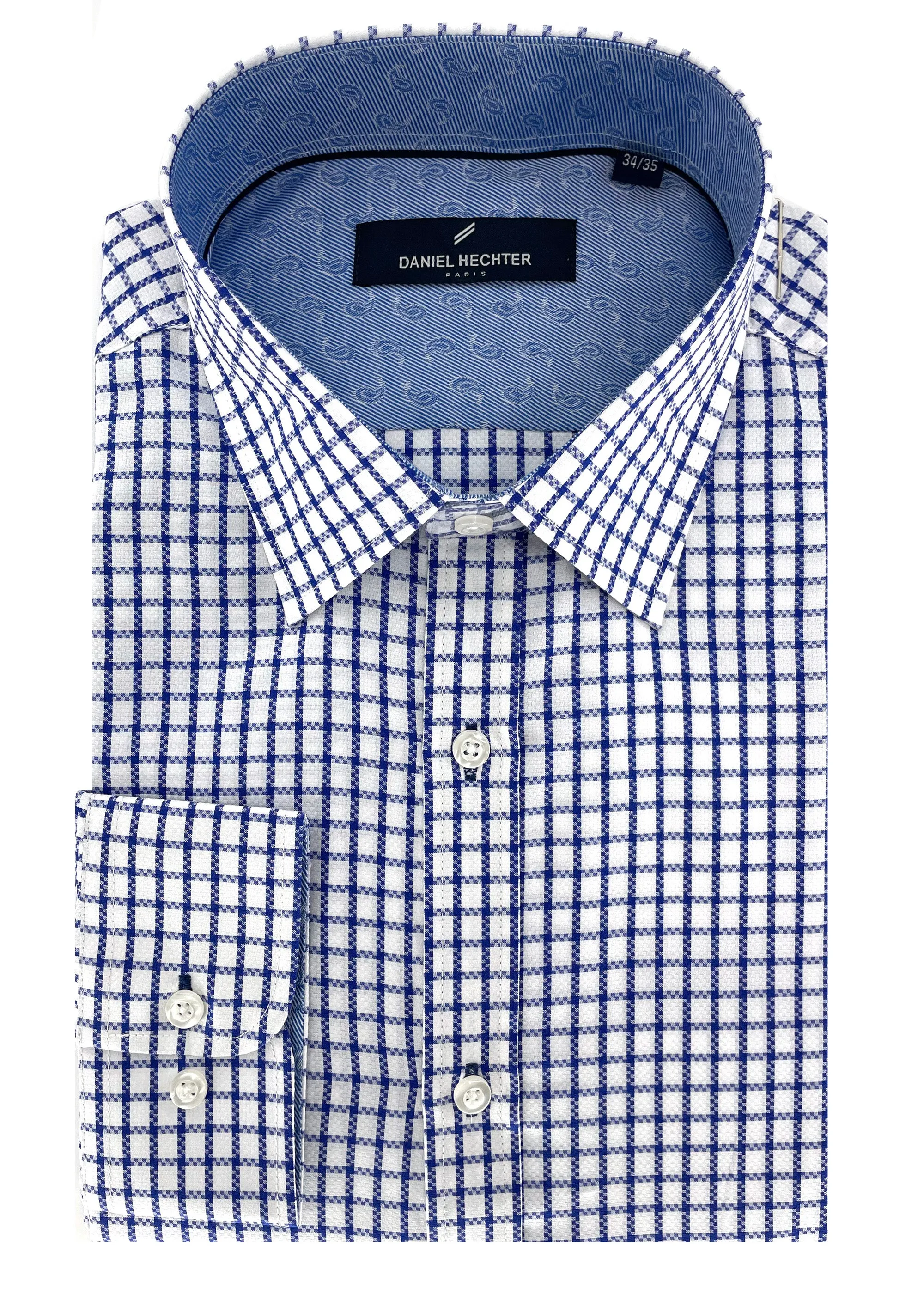 Hechter Paris Gingham Slim Fit Dress Non-Iron Shirt