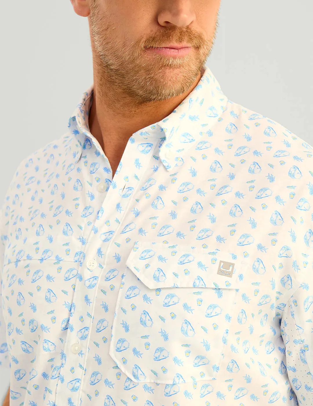 Huk Tide Point Short Sleeve Button-Down