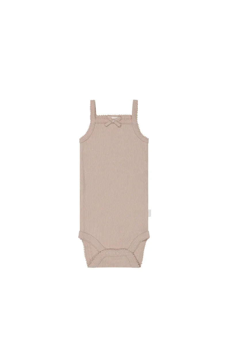 Jamie Kay Organic Cotton Modal Singlet Bodysuit - Dusky Rose