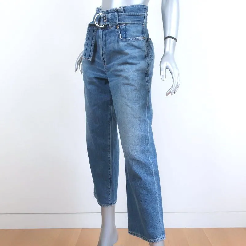 Jean Atelier x Barneys New York Belted Crop Jeans Light Blue Size 25