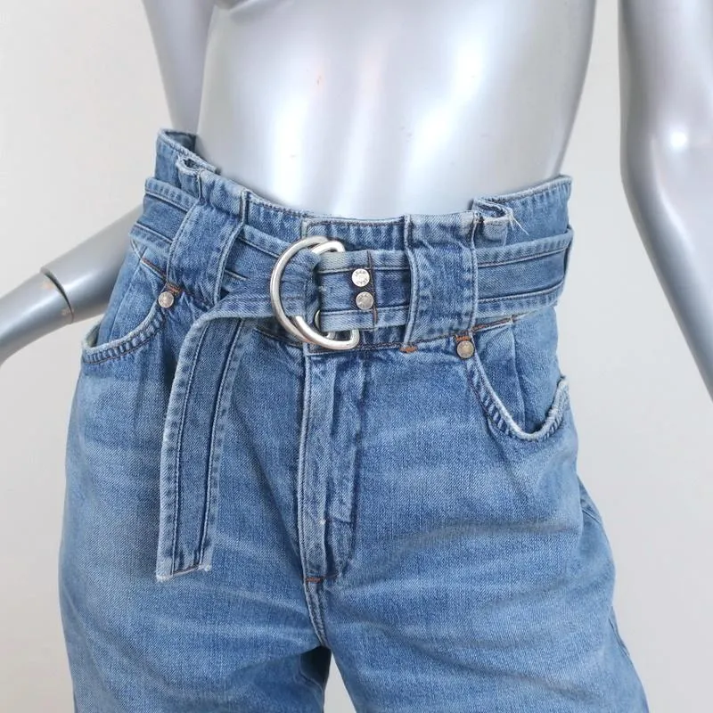 Jean Atelier x Barneys New York Belted Crop Jeans Light Blue Size 25