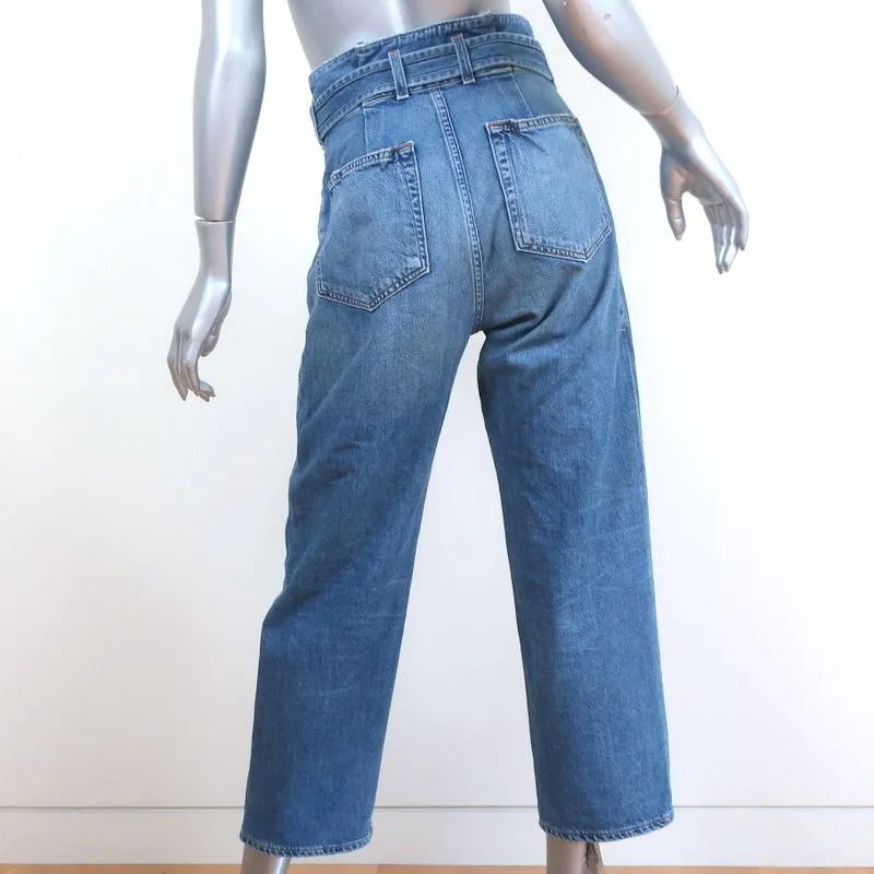 Jean Atelier x Barneys New York Belted Crop Jeans Light Blue Size 25