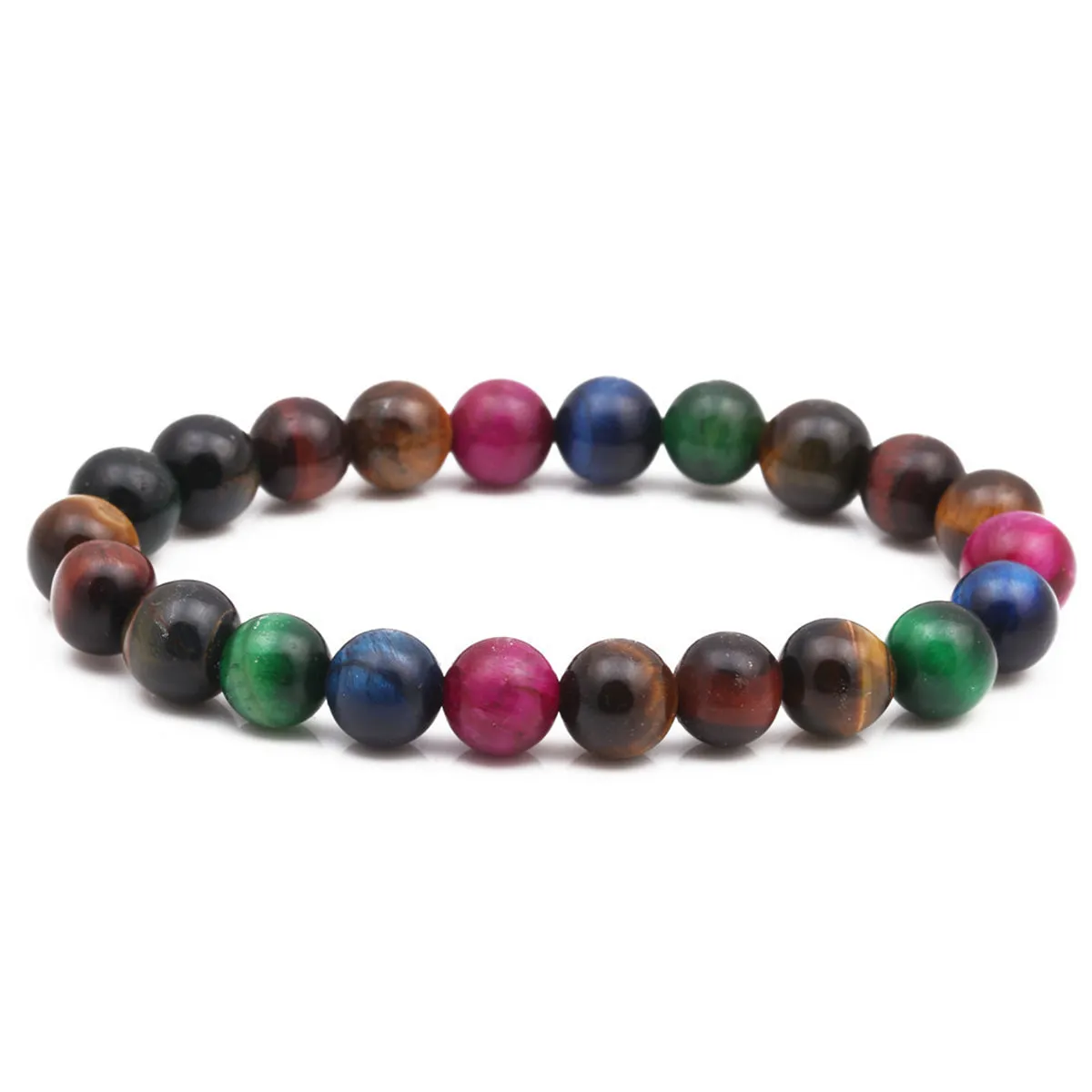 Jewel Tone Quartz Beaded Stretch Bracelet