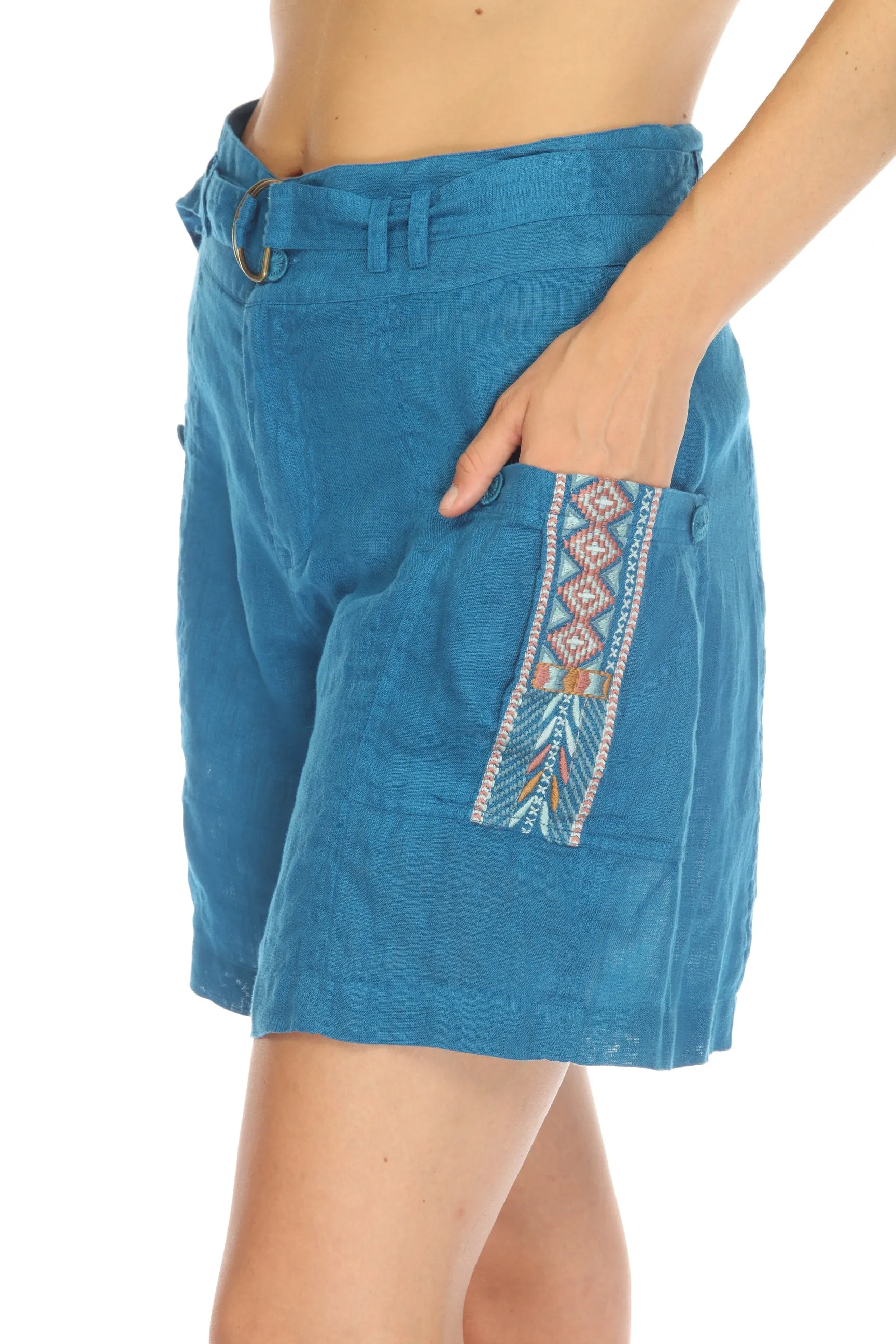 Johnny Was JWLA Ceretti Belted Cargo Shorts Boho Chic J83123