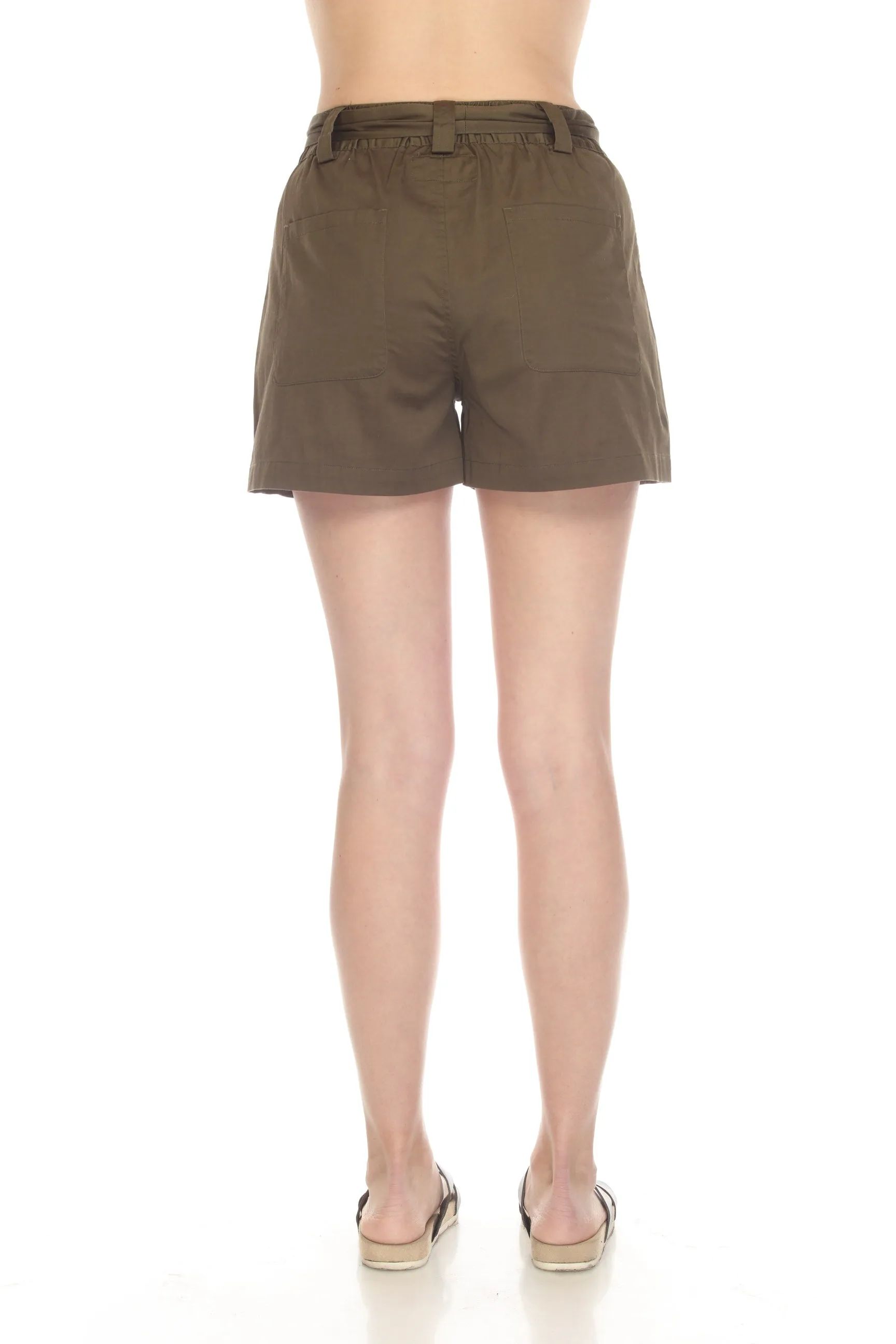 Johnny Was Pete & Greta Green Zola Belted Poplin Shorts Boho Chic P82122