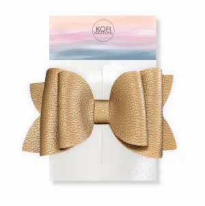 Josie Copper Faux Leather Hair Bow