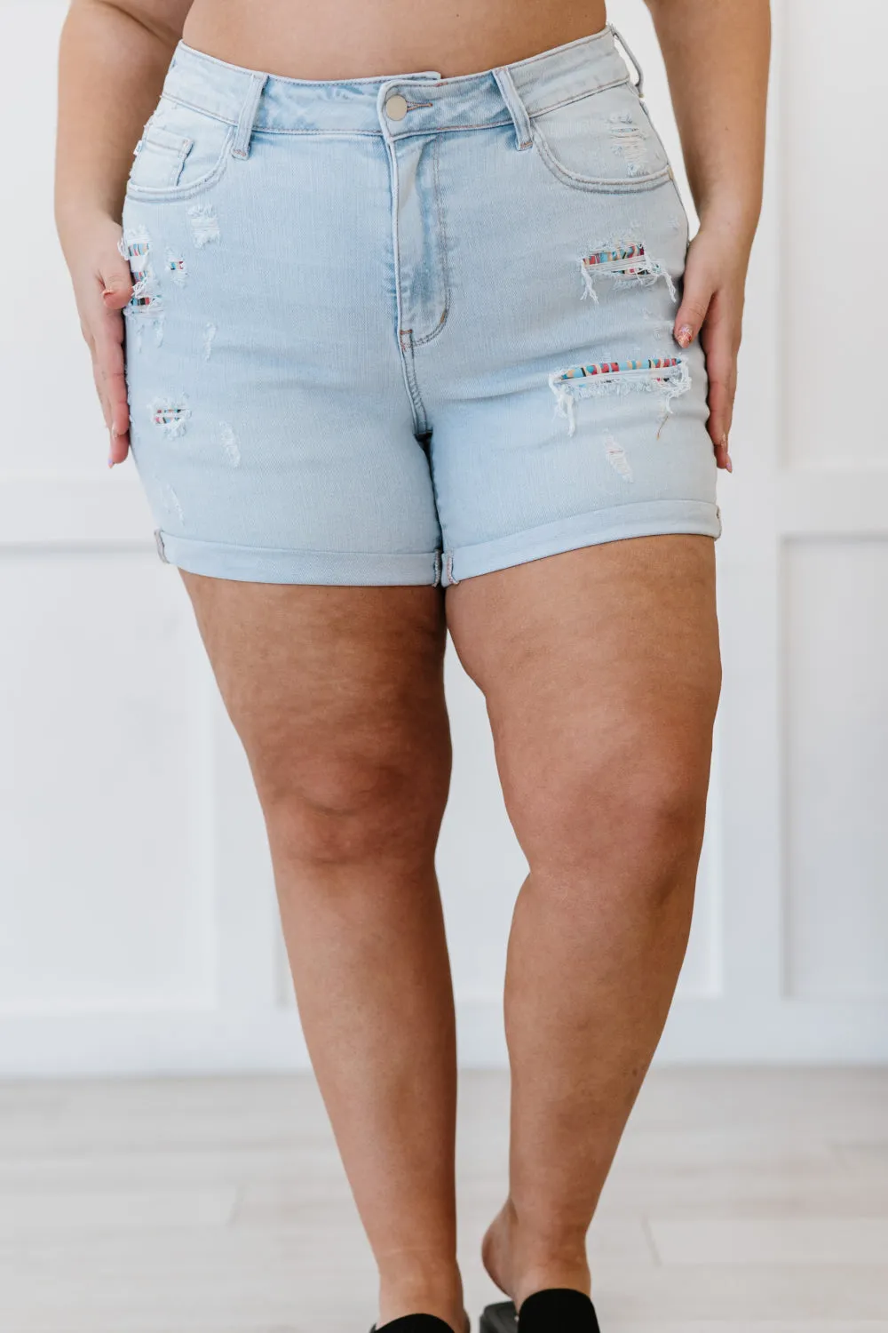 Judy Blue Summer in the Desert Full Size Printed Lining Shorts