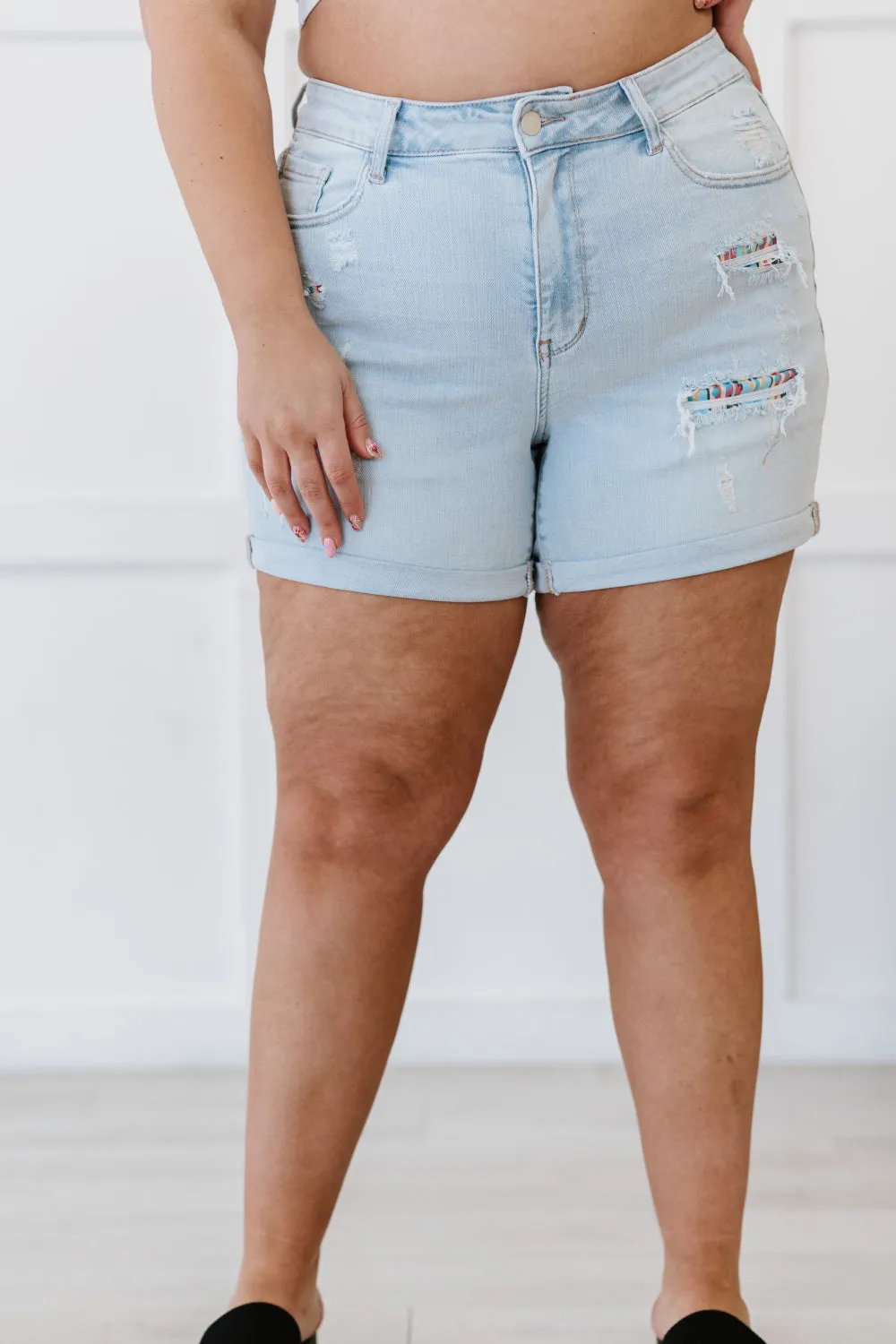 Judy Blue Summer in the Desert Full Size Printed Lining Shorts