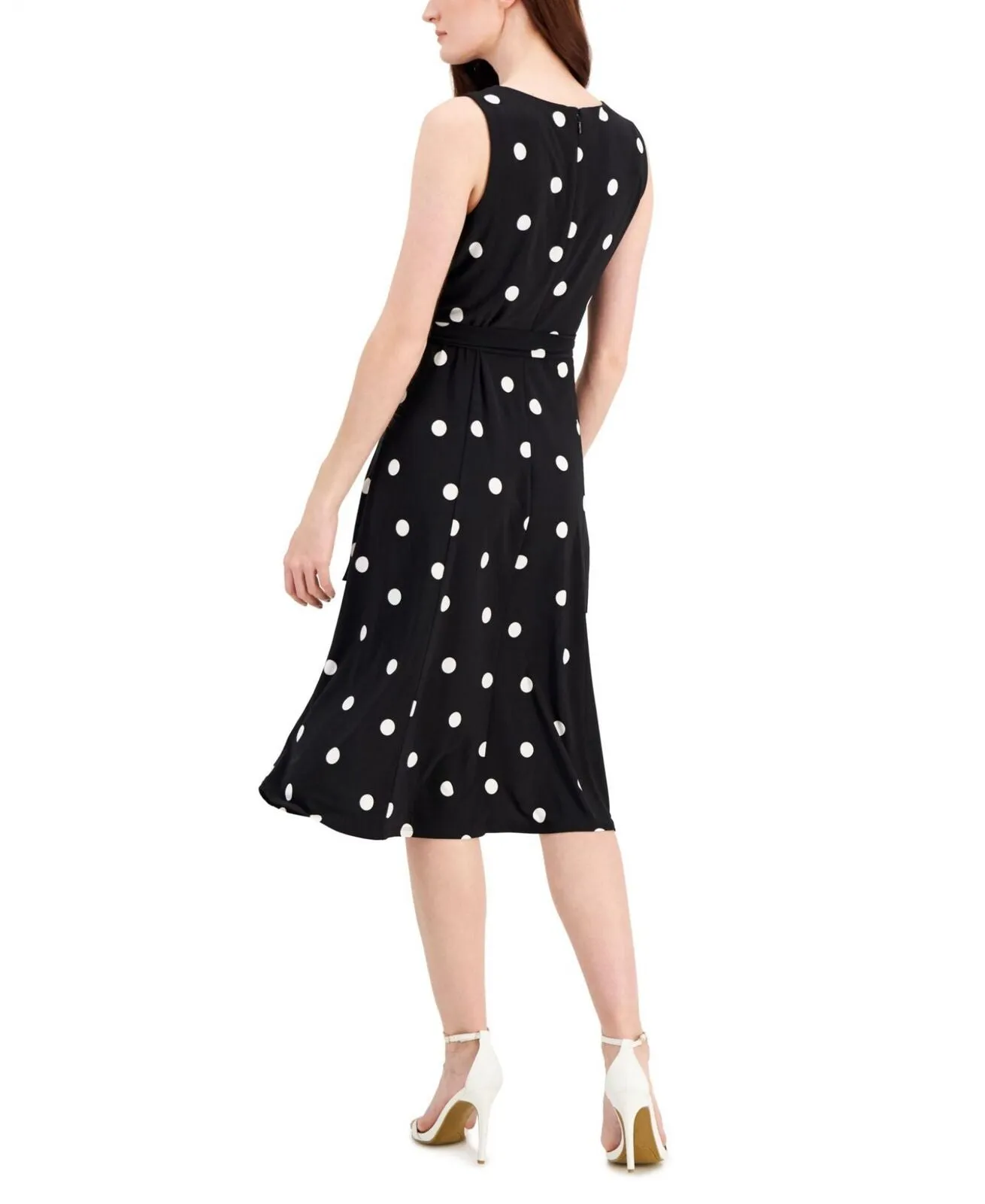 Kasper Women's Dot-Print Belted Midi Dress 10830945