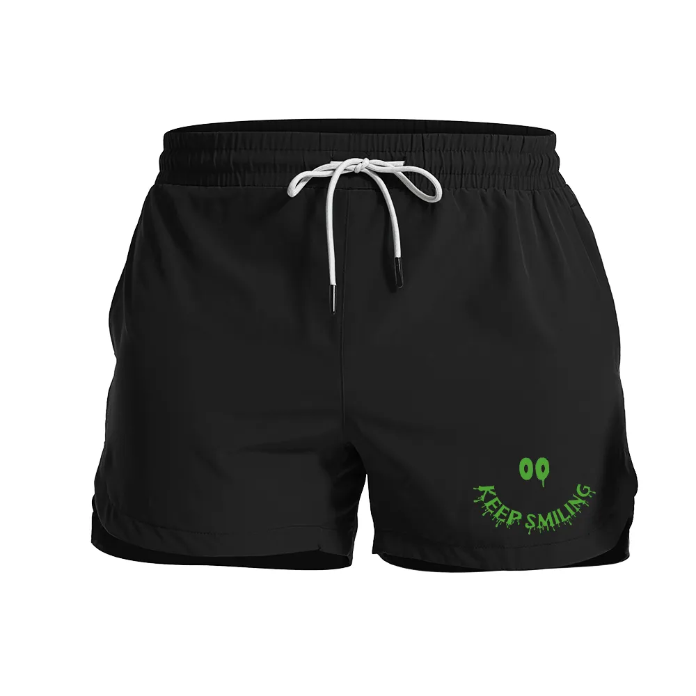 Keep Smiling Graphic Shorts
