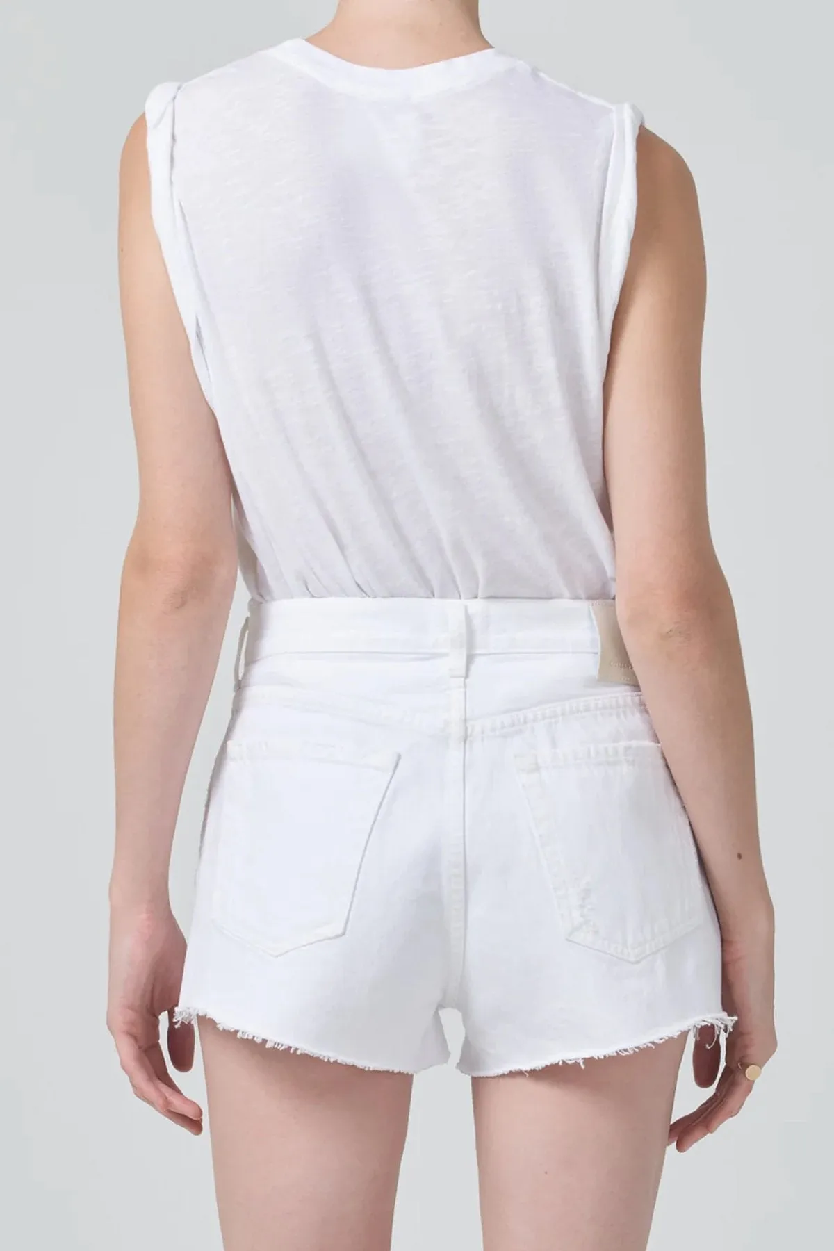 Kelsey Roll Sleeve Tee in White