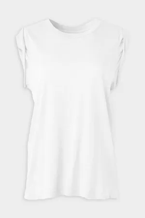 Kelsey Roll Sleeve Tee in White