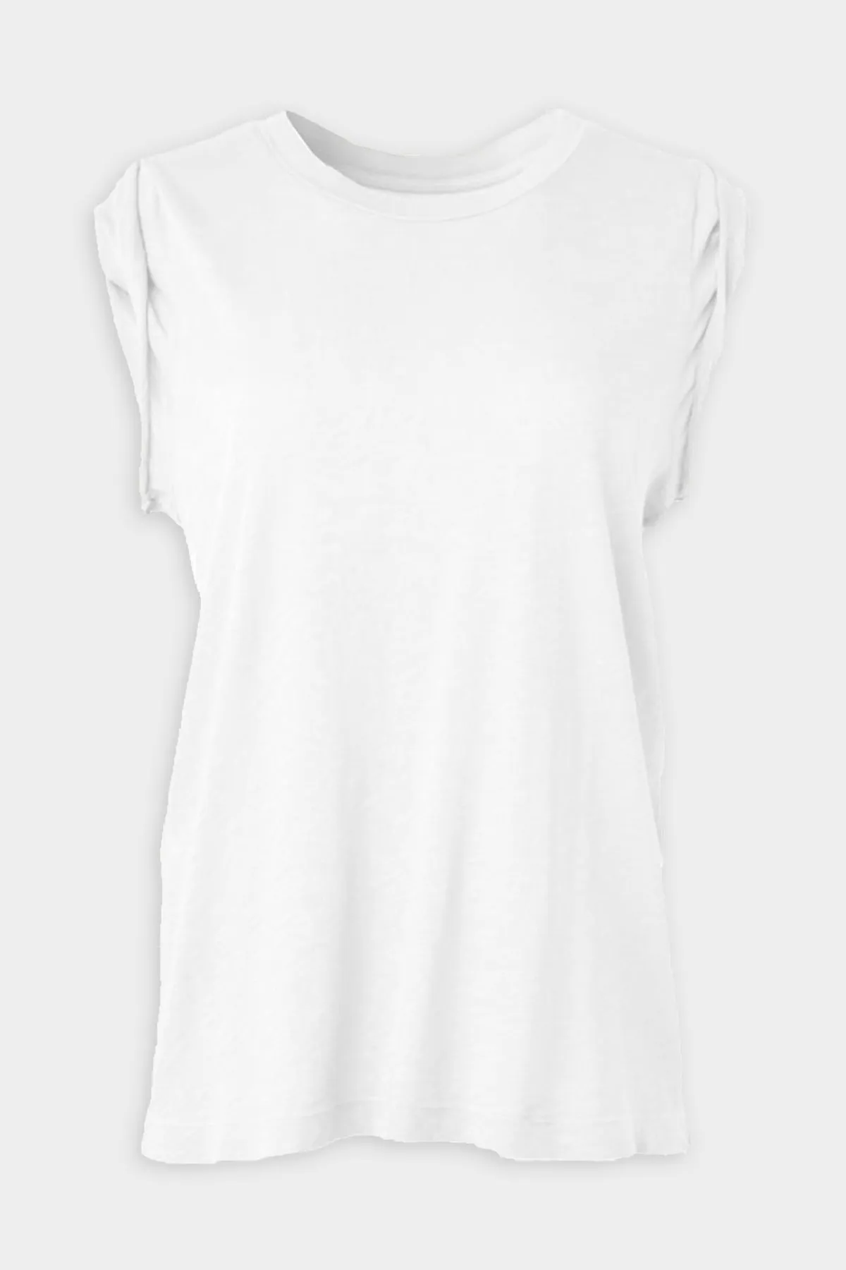 Kelsey Roll Sleeve Tee in White