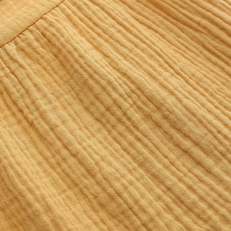 Kids Yellow Sleeveless Cotton Linen Blouse