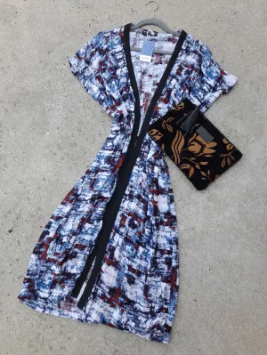 Kimono Lounge Robe Cobalt   Crimson