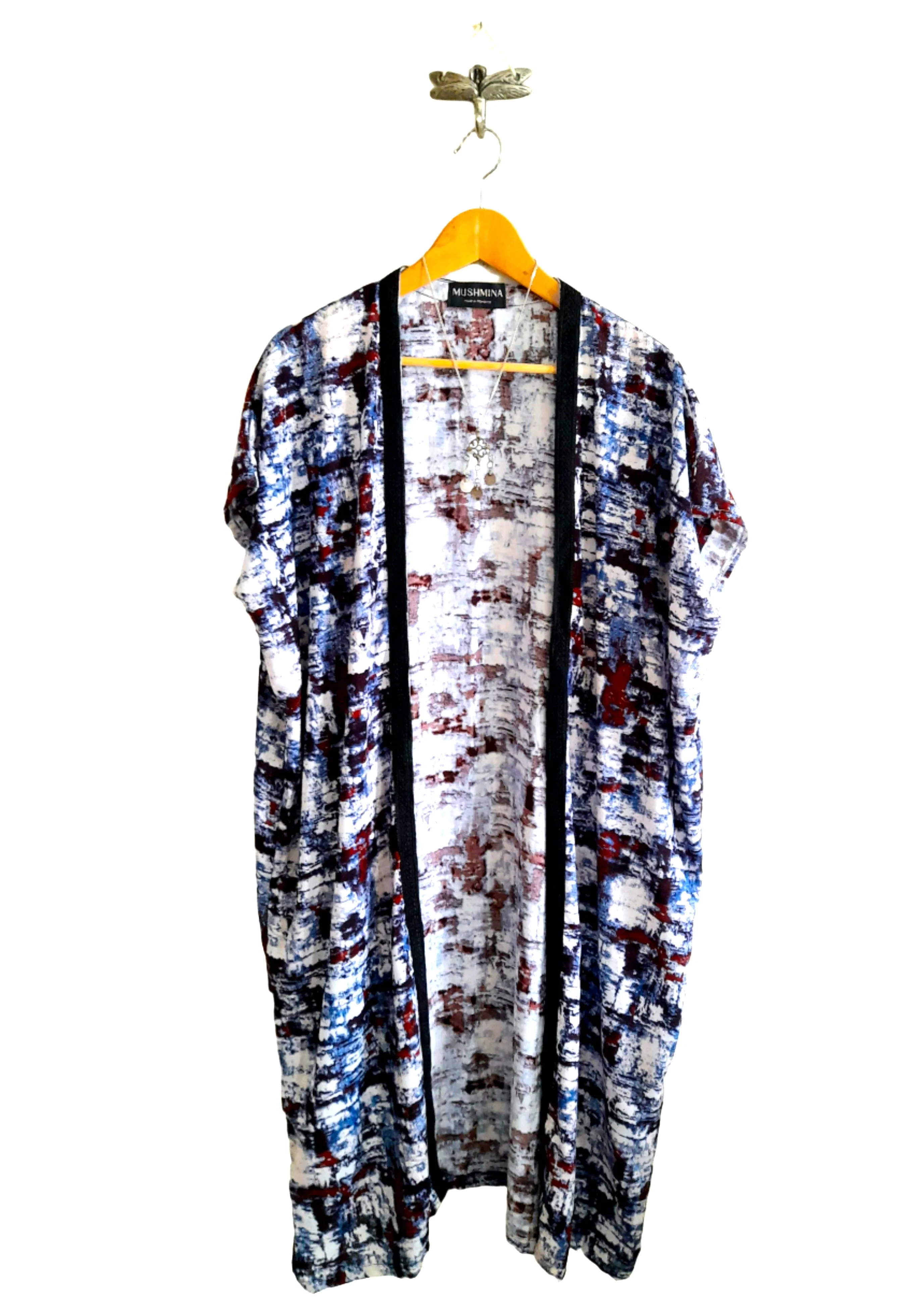 Kimono Lounge Robe Cobalt   Crimson