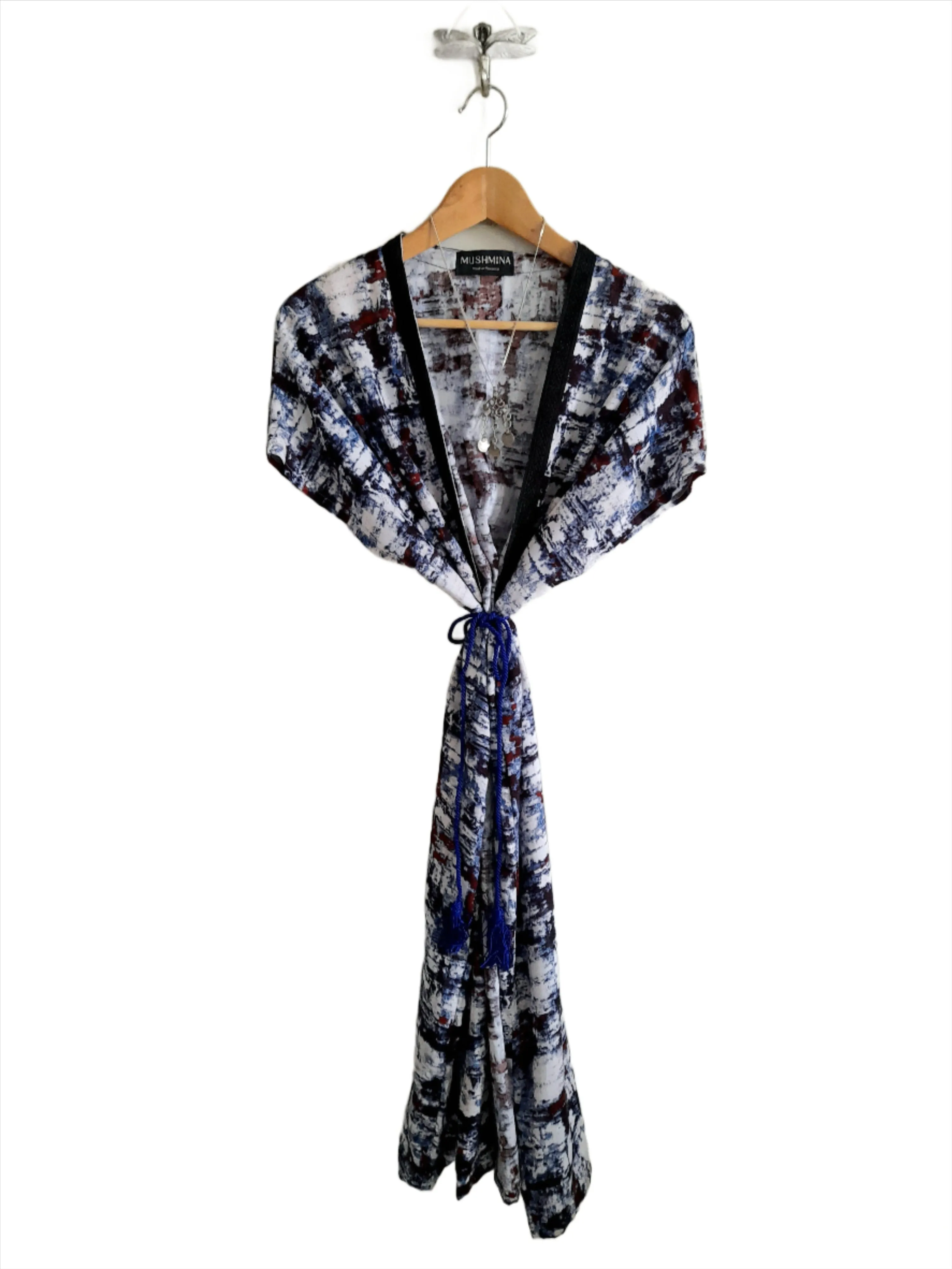 Kimono Lounge Robe Cobalt   Crimson