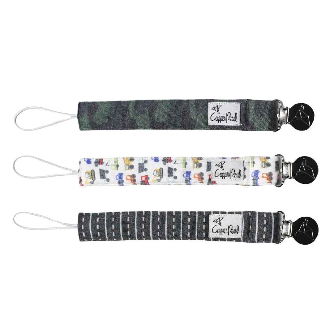 Knit Binky Clip 3 Pack- Diesel