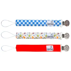 Knit Binky Clip 3 Pack- Justice League