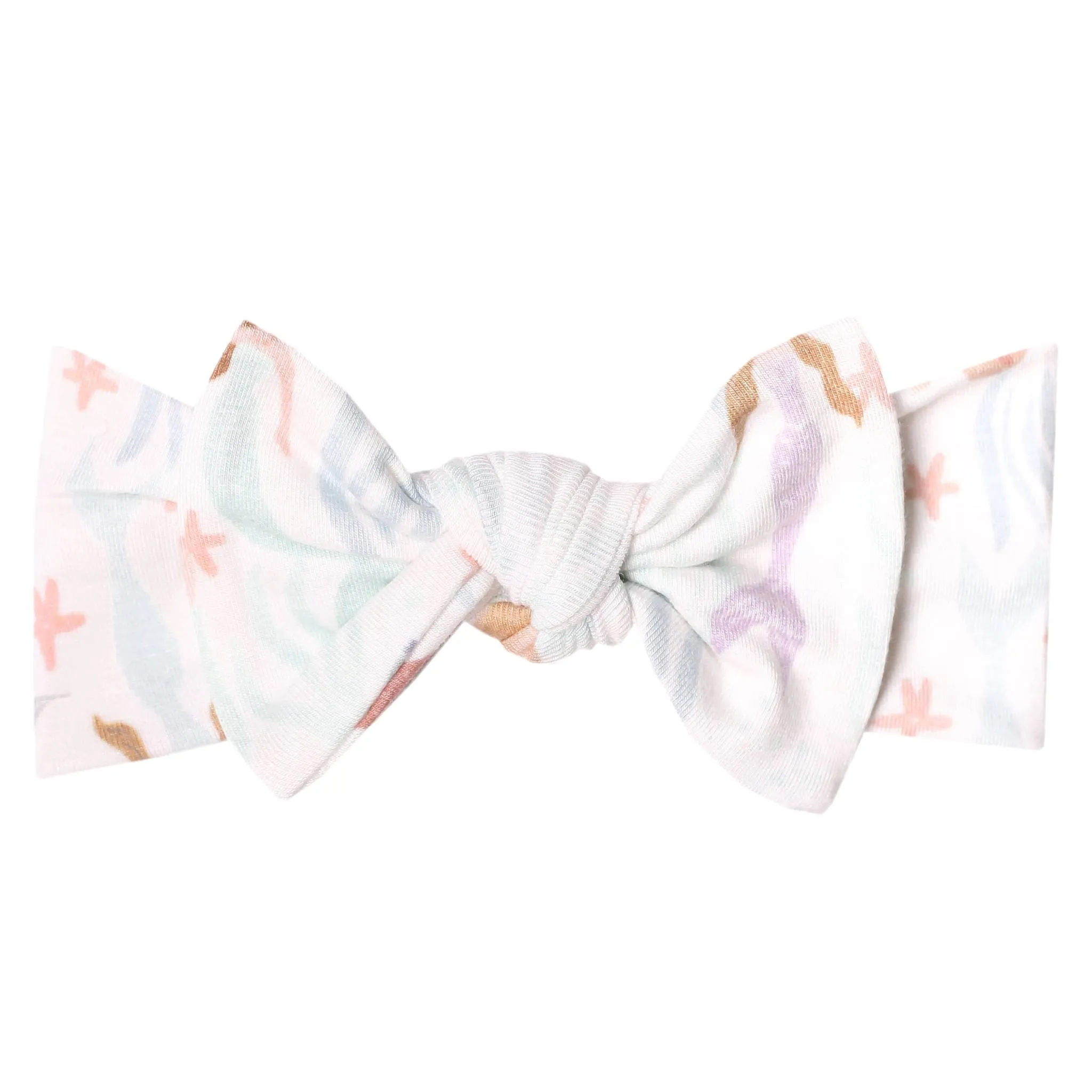 Knit Headband Bow - Coral