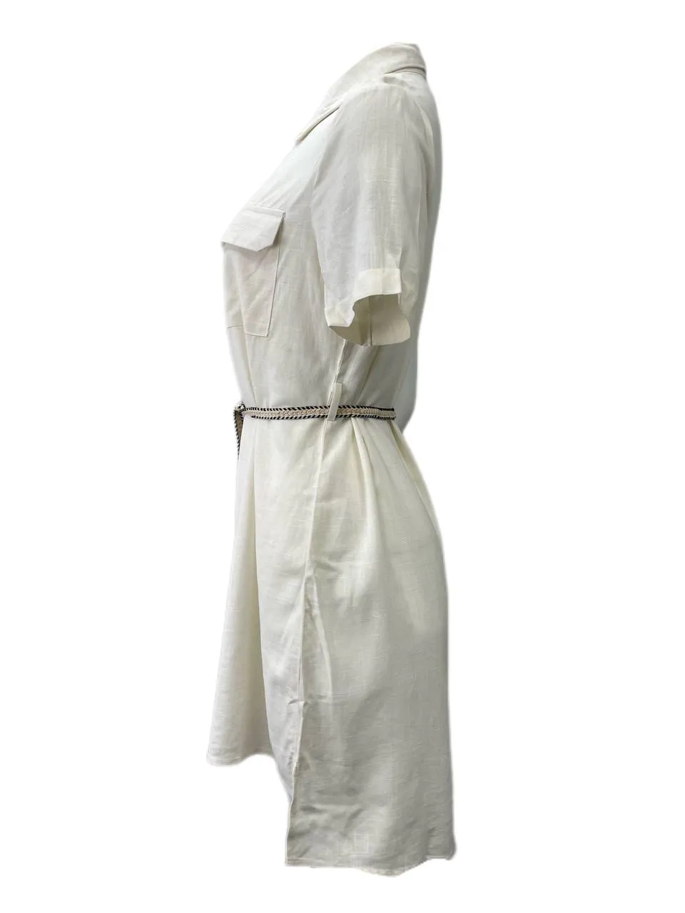 LOST IN LUNAR Women's White Bindi Shirt Belted Dress Size M NWT