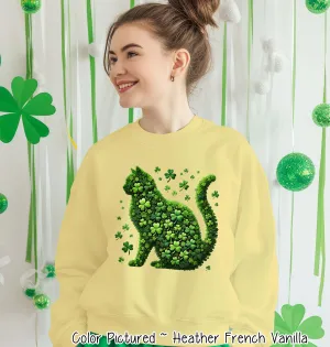 Lucky Shamrock Cat St Patricks Day Tee or Sweatshirt