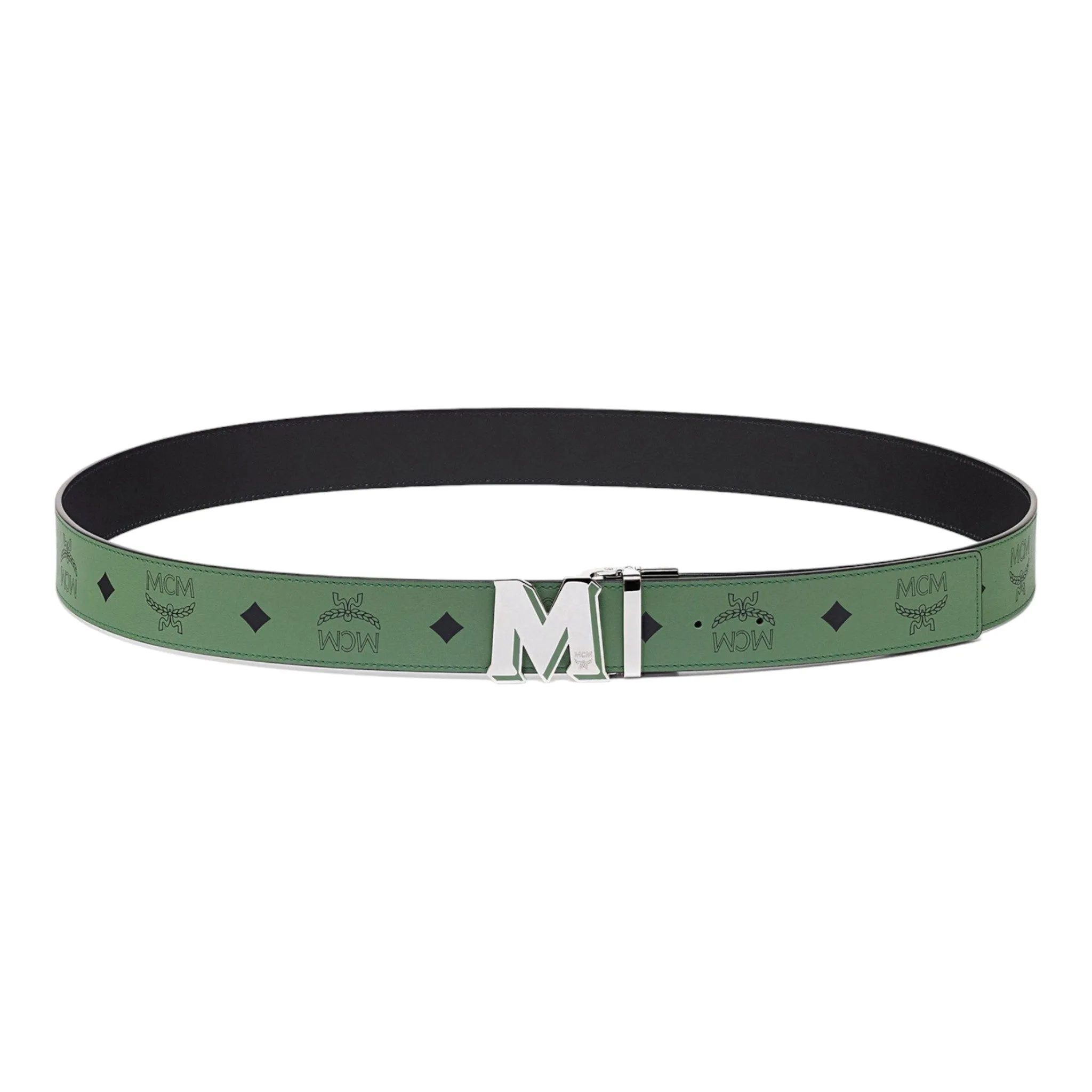 MCM Epoxy M Reversible Belt 1.5" in Color Splash Logo Leather