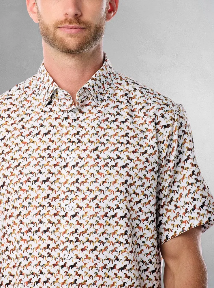 Men's casual short sleeve stretch shirt