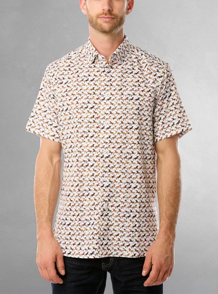 Men's casual short sleeve stretch shirt