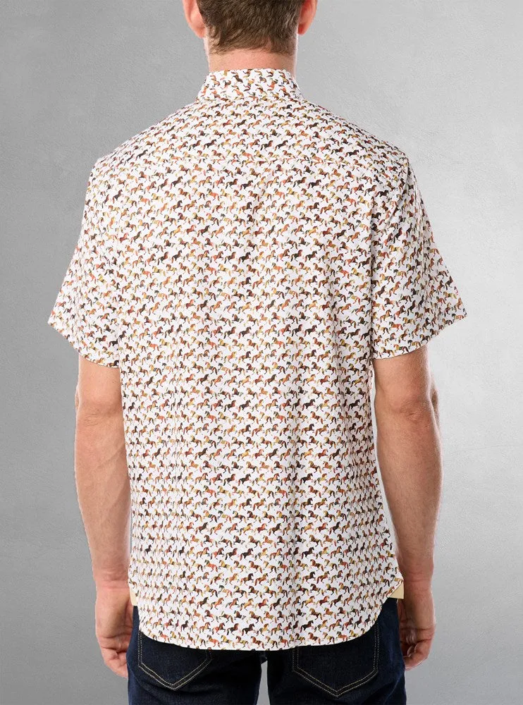 Men's casual short sleeve stretch shirt