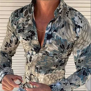 Men's Long Sleeve Button-Down Floral Shirt. Top Fashion Quality..