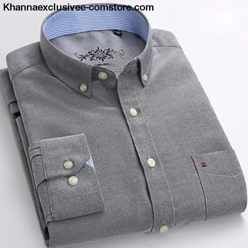 Men's Plaid Checked Button Chest Pocket Smart Casual Contrast Standard-fit Long Sleeve Shirt