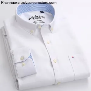 Men's Plaid Checked Button Chest Pocket Smart Casual Contrast Standard-fit Long Sleeve Shirt